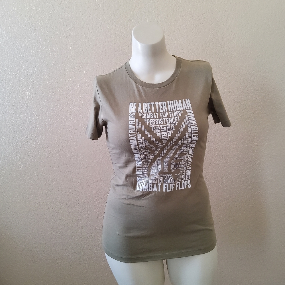Next Level Apparel Be A Better Human Graphic Print T-Shirt Tee Size L Grey New